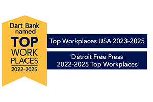 Dart Bank Top Workplaces USA 2023, Detroit Free Press 2022-2025 Top Workplace.